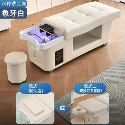 Japanese Shampoo Chair Head Spa Water Circulation System - Tidesmit Massage Chairs ivory white Tidesmit