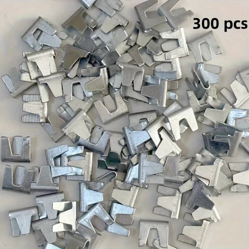 300 silver stainless steel pet cage fasteners for assembling and repairing chicken coops, rabbit and bird cages.