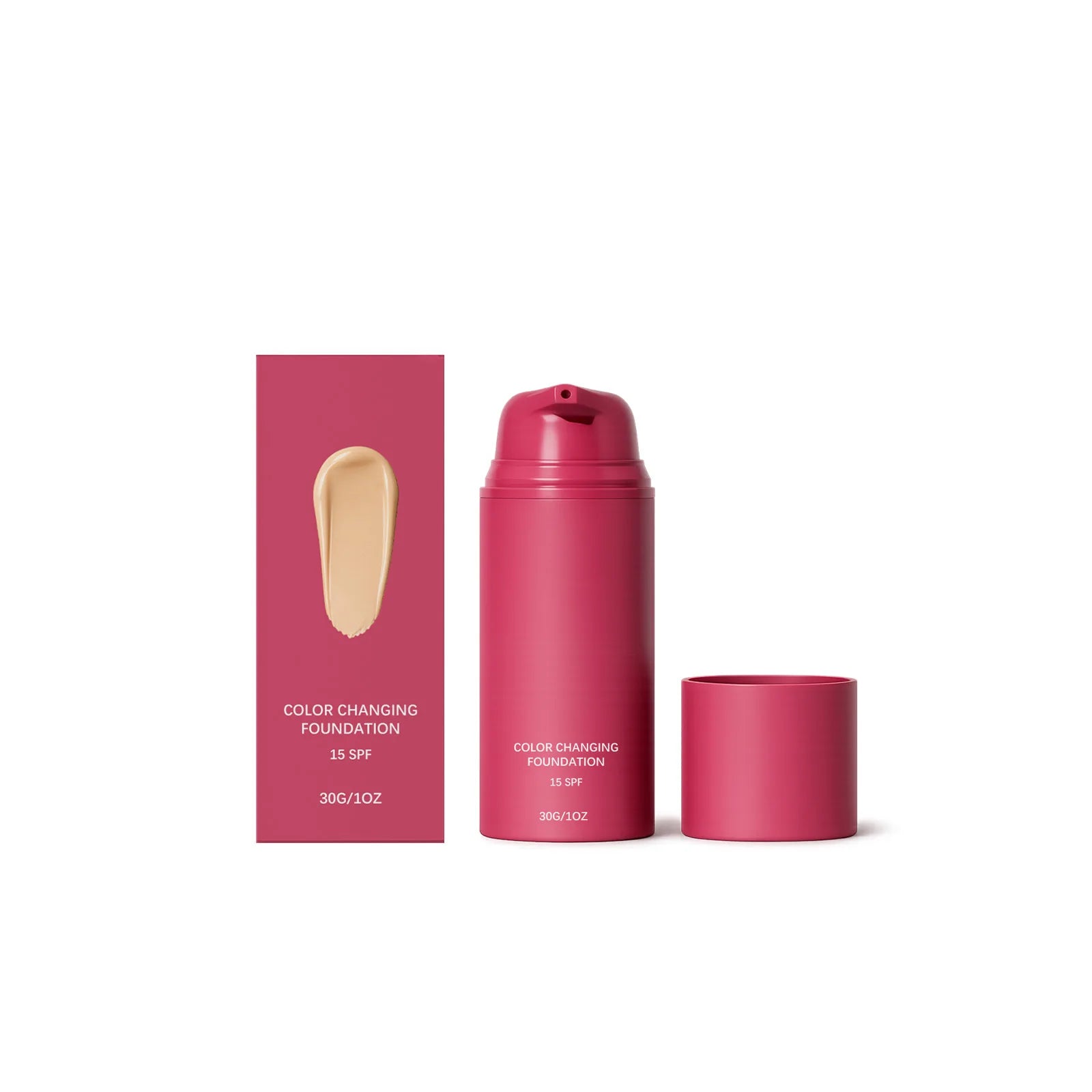 Tidesmit color changing foundation texture close-up showing long lasting waterproof natural skin tone adapting formula