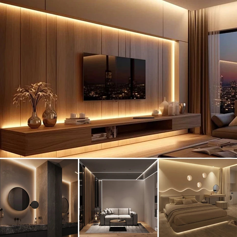 AC 220V COB LED Strip Light 288LEDs/m IP65 Waterproof 1m-50m Flexible Tape with EU/AU Power Plug for Home Lighting Decor
