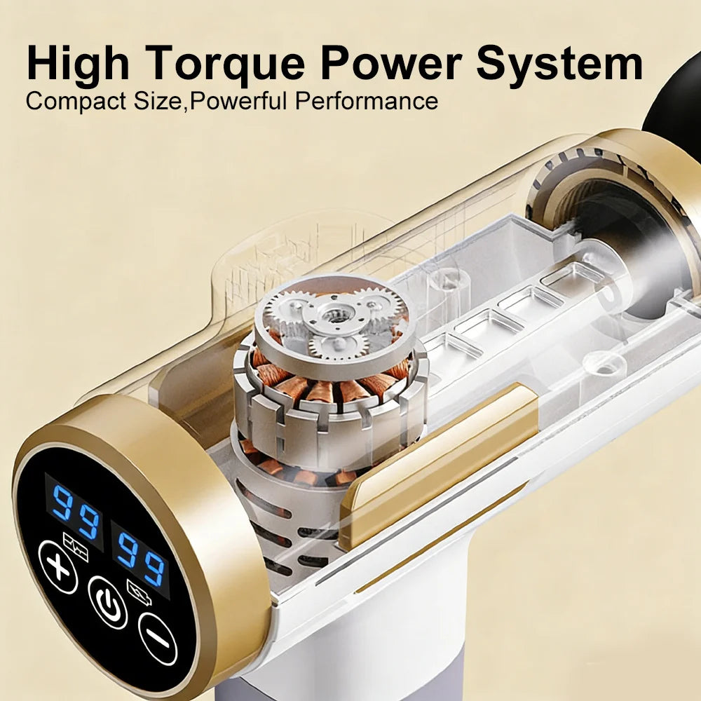 Electric Muscle Massage Gun - 99-Speed Deep Tissue Recovery - White Fascia Gun Tidesmit