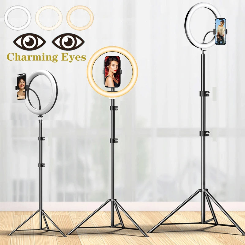 LED Ring Light with Tripod - Adjustable Studio Lighting for Creators Tidesmit