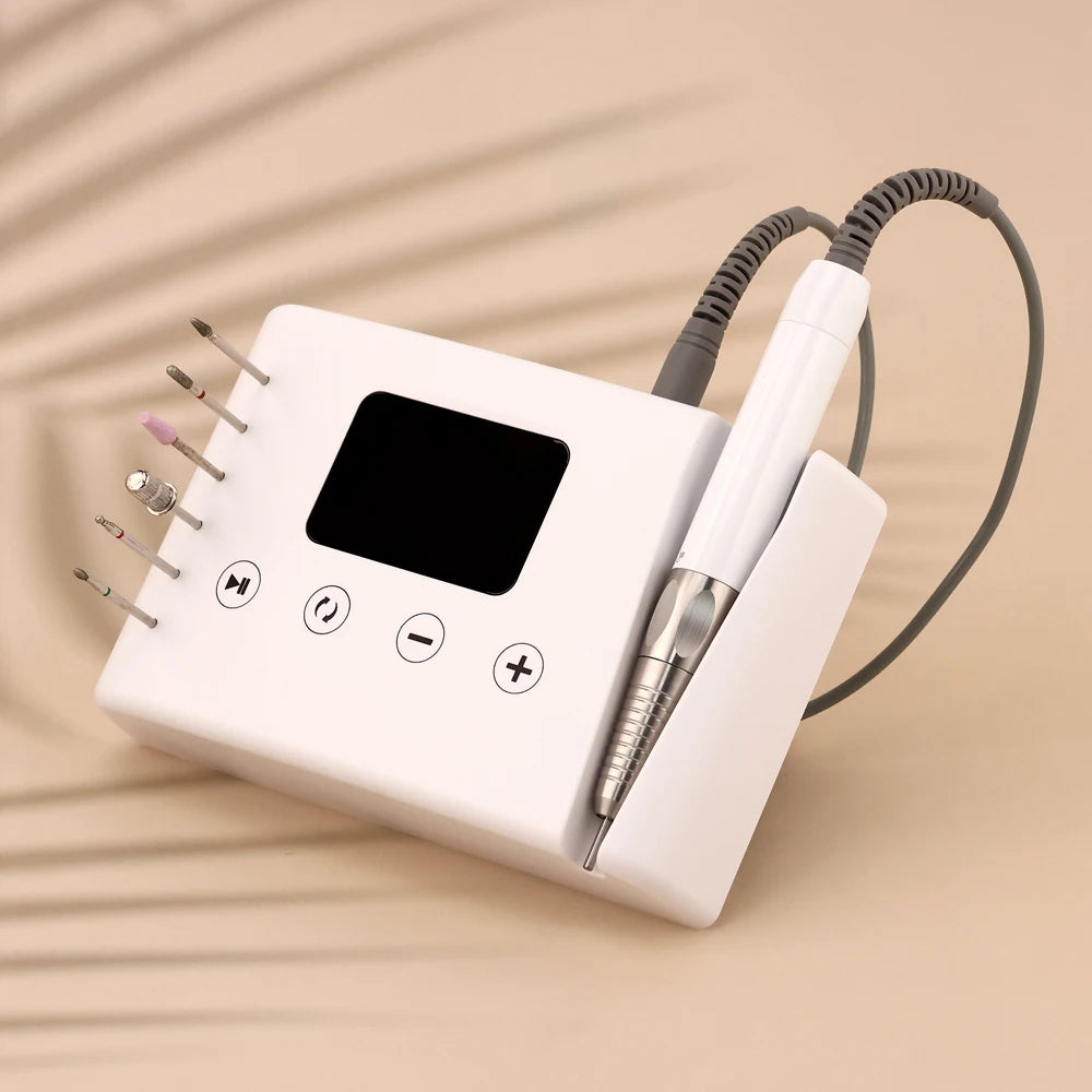 Brushless 35000RPM Portable 2-in-1 Electric Desktop Nail Drill Machine Drilling Manicure Nail Polisher 85w Powerful with Bit Set