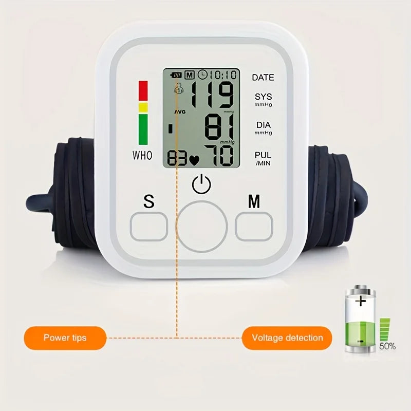 Spanish Voice Digital Arm Blood Pressure Meter Medical Pressure Monitor Tonometer Tensiometer Heart Rate Pulse Sphygmomanometer