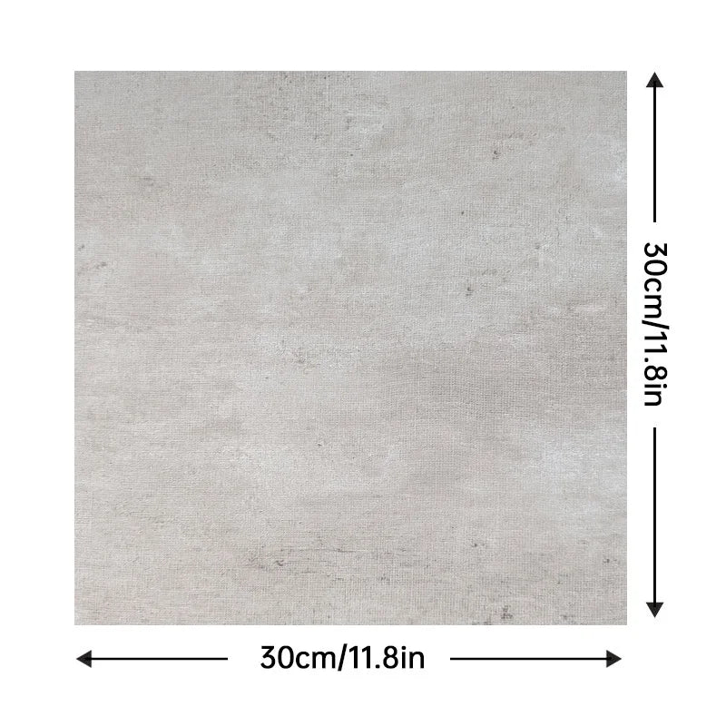 Peel-and-stick tile, light beige textured surface, square 30cm x 30cm