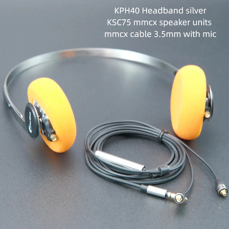 MMCX HiFi Over-Ear Headphones with Deep Bass and Low Latency Audio silver40 spk cable China Mainland Tidesmit