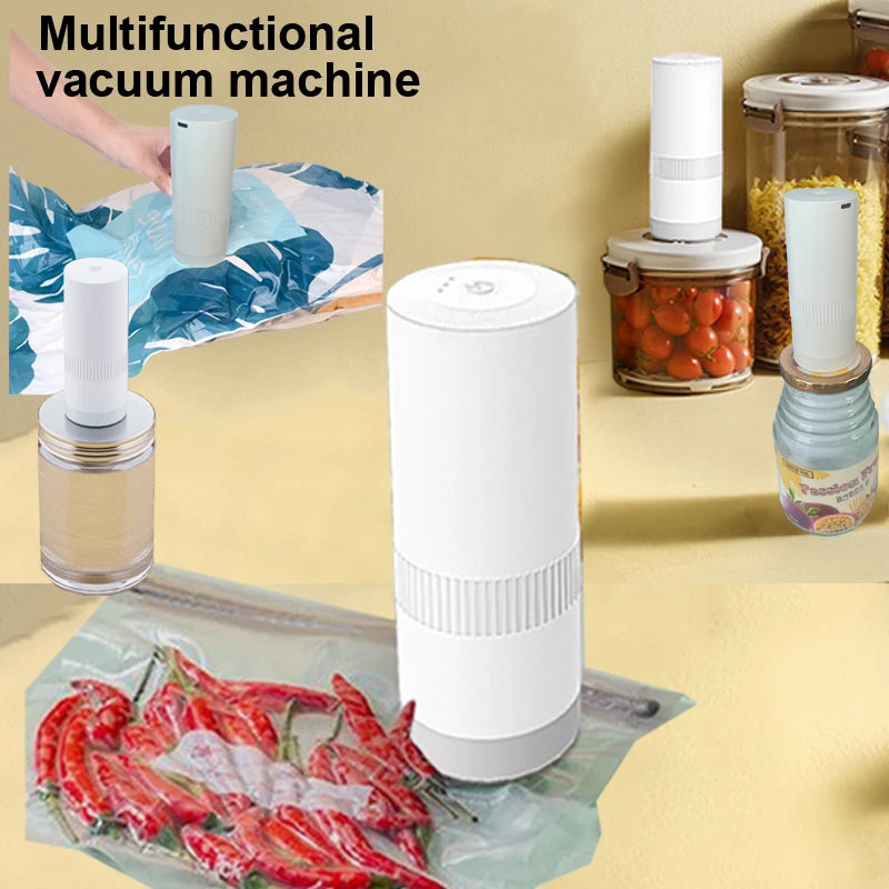 Kitchen Handheld Vacuum Sealer for Food Vaccum Sealing Portable Air Remover for Sous Vide Bags Clothes Storage Bag Containers