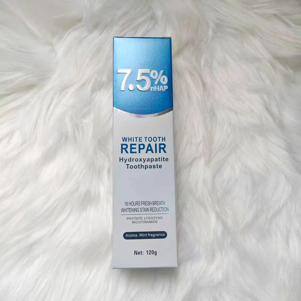 Tidesmit HAP toothpaste 120g with 7.5% hydroxyapatite for enamel repair, remineralization, and teeth whitening.