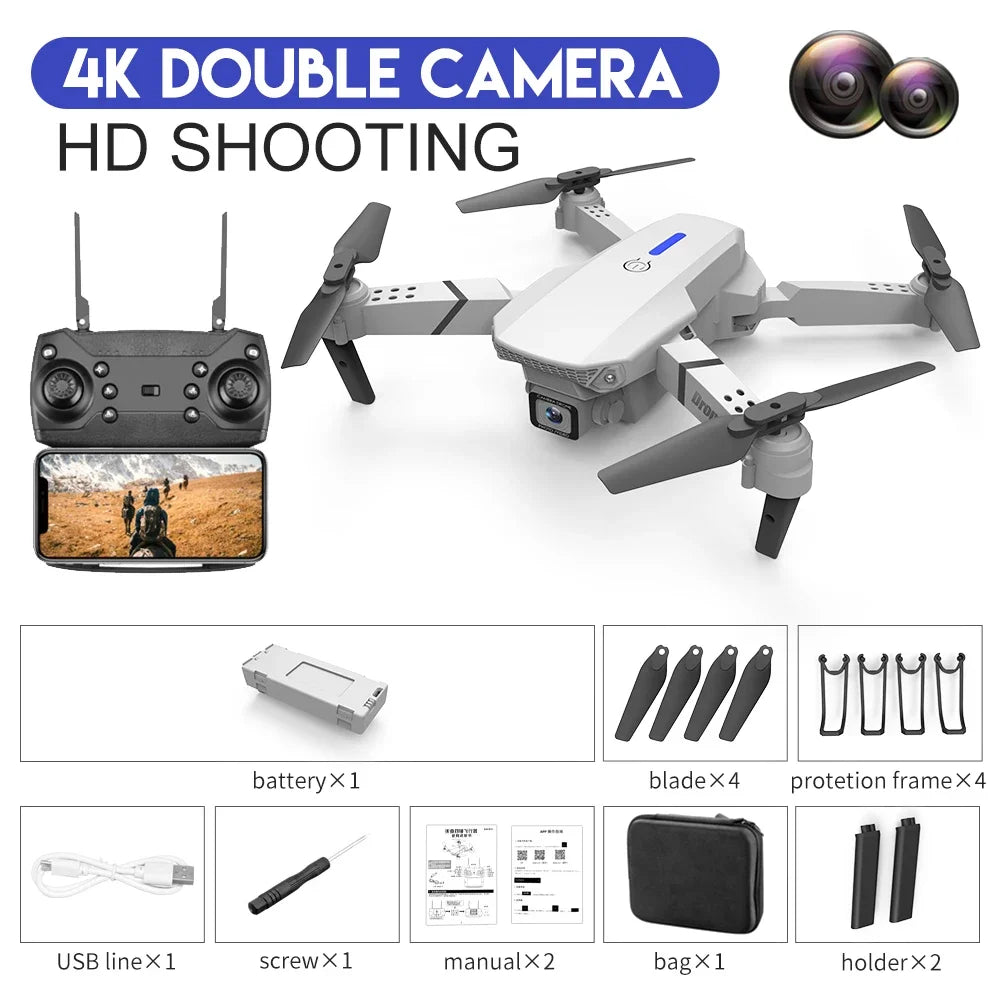 4K Foldable Camera Drone with Obstacle Avoidance | Tidesmit Grey-Dual C-1B Tidesmit