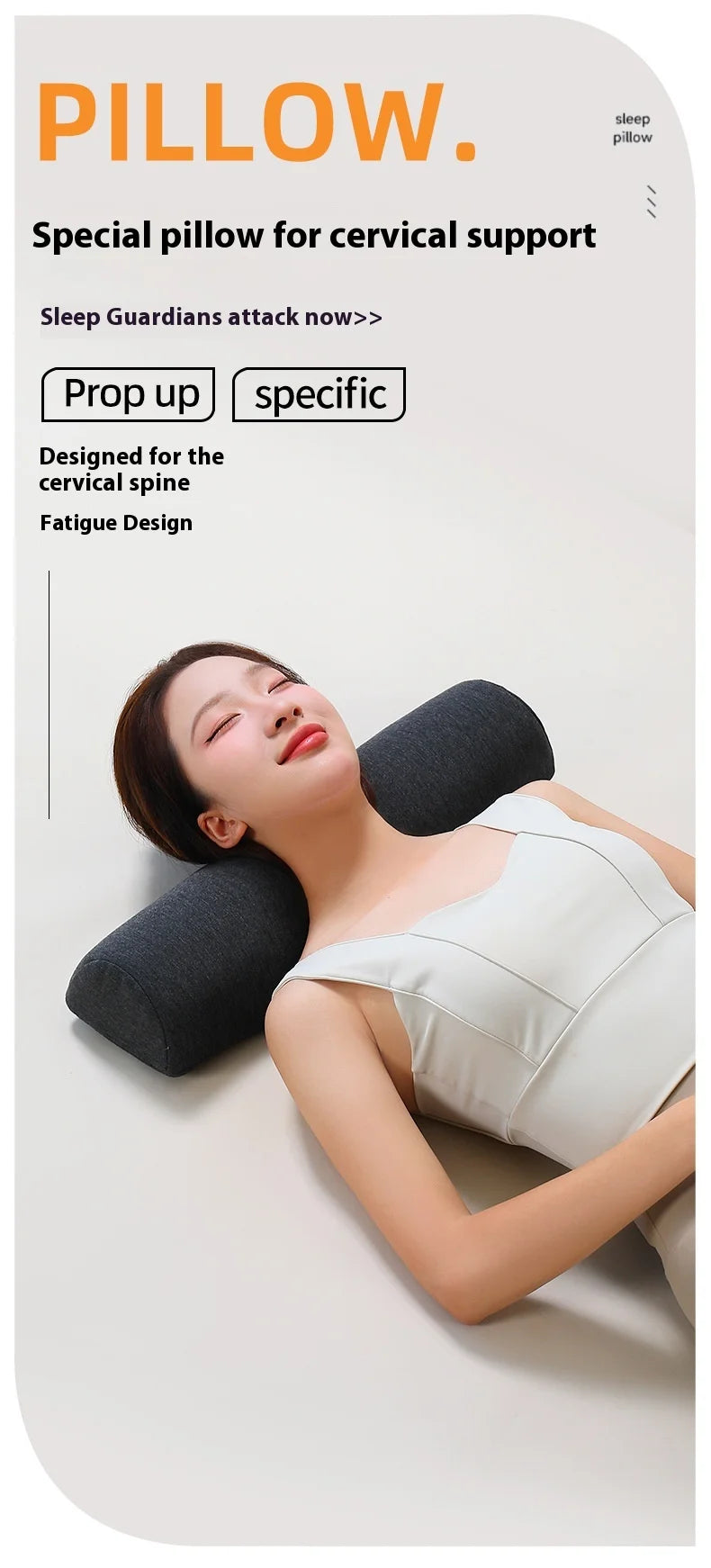 Cervical Memory Foam Pillow - Ergonomic Neck Pain Relief (Dark Gray) Relaxation Treatment Tidesmit