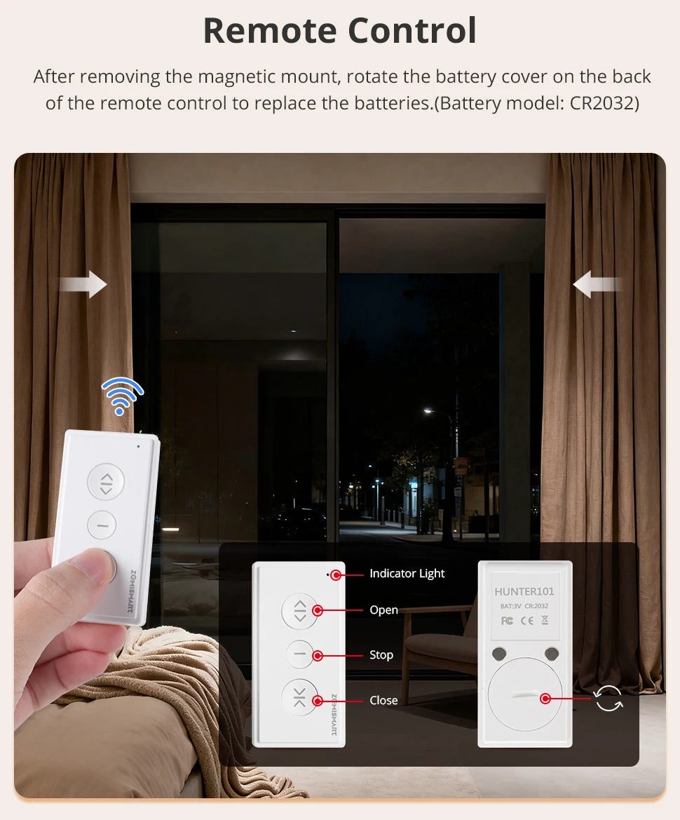 Matter Thread Smart Electric Curtain Motor for Automated Home Track Systems Tidesmit