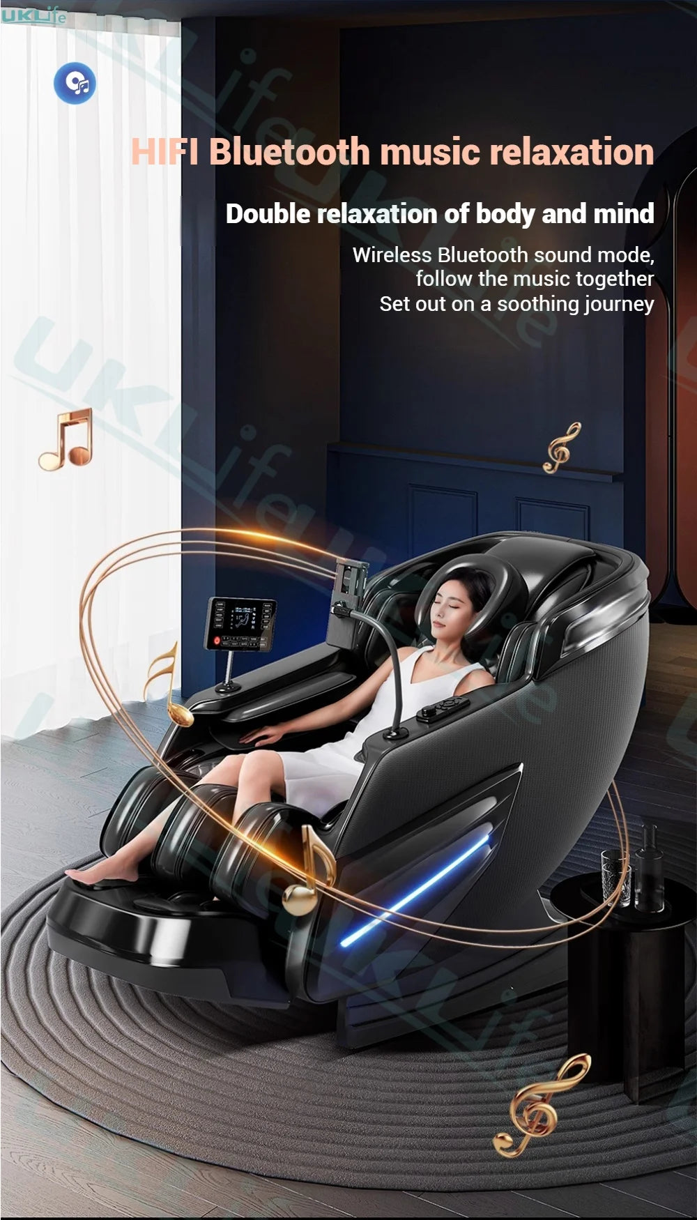 6D SL-Track Full Body Massage Chair - Deep Tissue Heat Therapy Body Shaping Massage Equipment Tidesmit