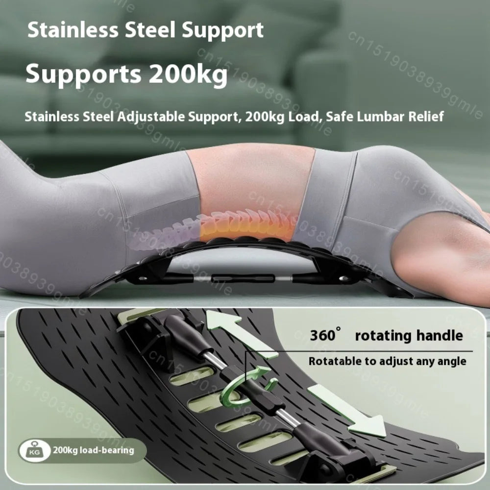 Back Stretcher for Lumbar Pain Relief with 12 Magnetic Acupressure Points Relaxation Treatment Tidesmit