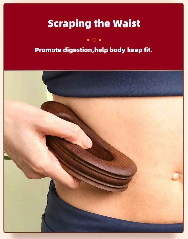 Gua Sha Wood Massage Tool for Lymphatic Drainage and Stress Relief Relaxation Treatment Tidesmit