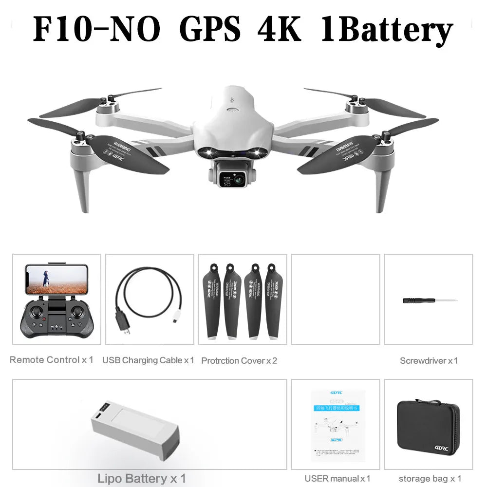F10 GPS Camera Drone with 8K Dual Lens - Foldable Brushless Design F10-4K-1B-bag Tidesmit