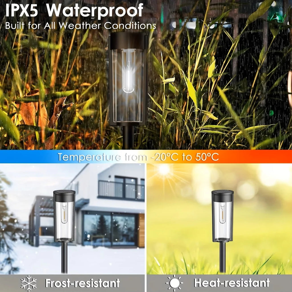 SUPER BRIGHT Solar Pathway Lights Outdoor, 8 Pack Solar Lights Outdoor, Auto On/Off, IP65 Waterproof Solar Garden Lights Solar Powered Landscape Lighting for Yard Patio Walkway Driveway Pathway