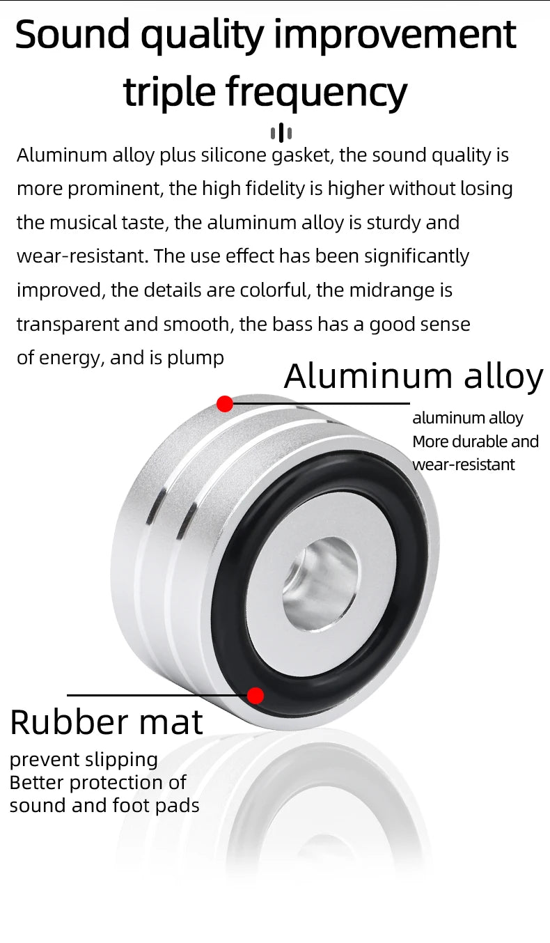 Super Premium 4PCS Hifi Speaker Spikes Stand Feet Pad Aluminum Alloy for Speaker DAC Shock Absorbing Foot Pad