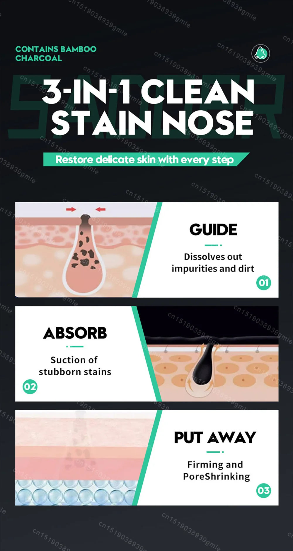 Remove Blackheads Deep Cleansing Nose Strips Gentle Facial Care Tool Unisex Remove Stickers Black Head Skin Care Mask Patch
