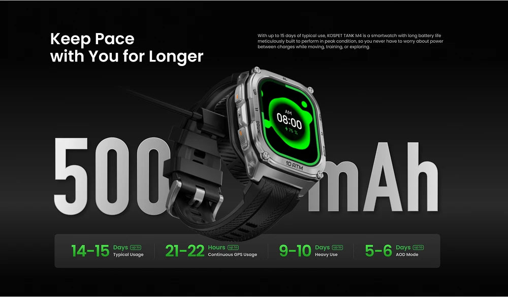 2025 KOSPET Tank M4 Rugged Smart Watch Stainless Steel GPS Offline Maps 10ATM 45M Freediving 24/7 Health Monitor for Android iOS
