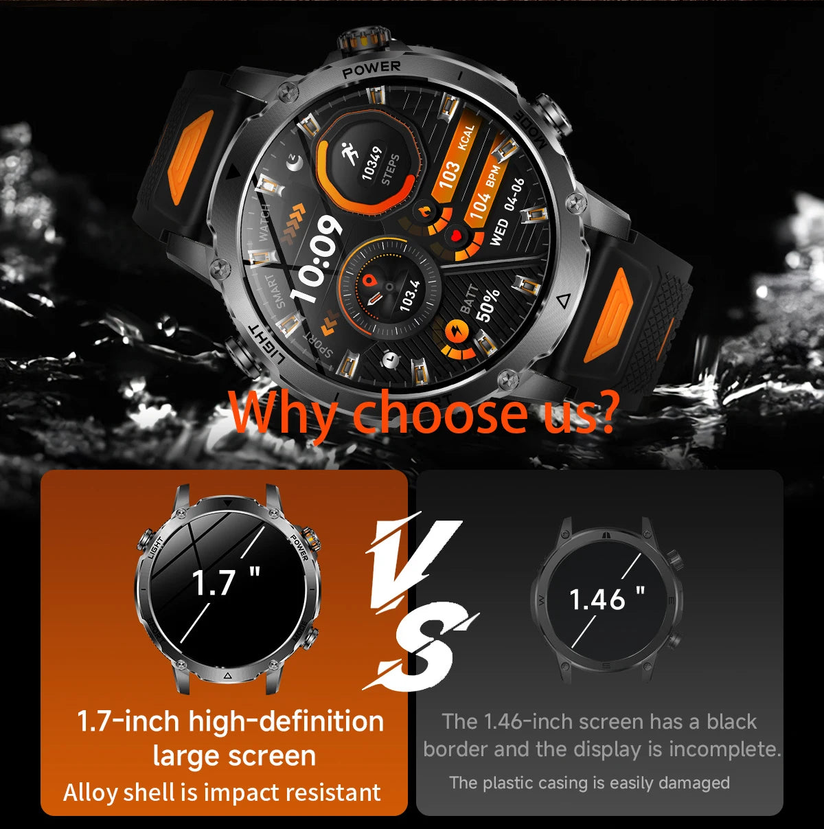 LIGE TANK Ultra Military Smart Watch 1400mAh Battery 10ATM Waterproof Heart Rate LED Flashlight Sports Bracelet Men Smartwatch