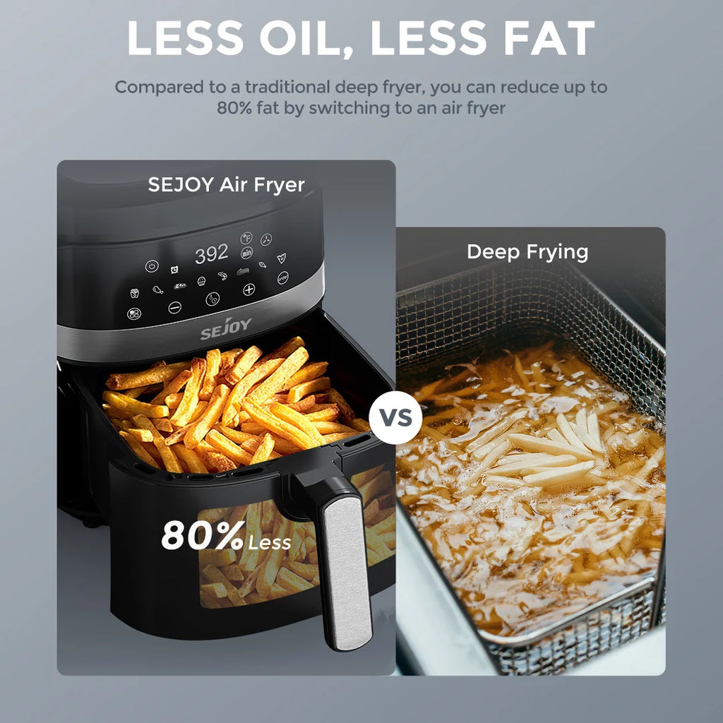 8-in-1 Air Fryer 6 Qt, Premium Ceramic Coating,Precise Heating for Even Results, Air Fry, Roast, Bake, Broil,Frozen, Proof,120V