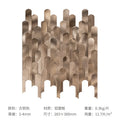 Long Strip 3D Metal Mosaic Tile Peel and Stick Self Adhesive Wall Sticker for Coffee Bar Bathroom Backsplash Wall Decor