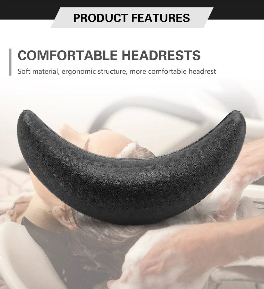 Silicone Shampoo Bowl Neck Rest Pillow - Ergonomic Salon Cushion Black Massage Chairs Tidesmit