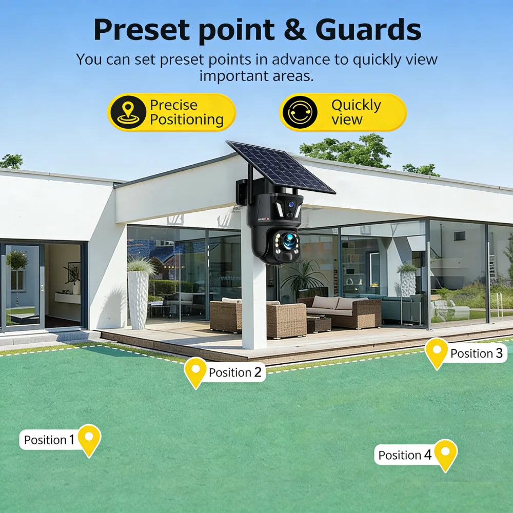 LS VISION 99X Zoom WiFi Solar Camera 4G SIM 8MP Dual Screen PTZ Outdoor Surveillance Camera PIR Ai Detection Auto Zoom Tracking