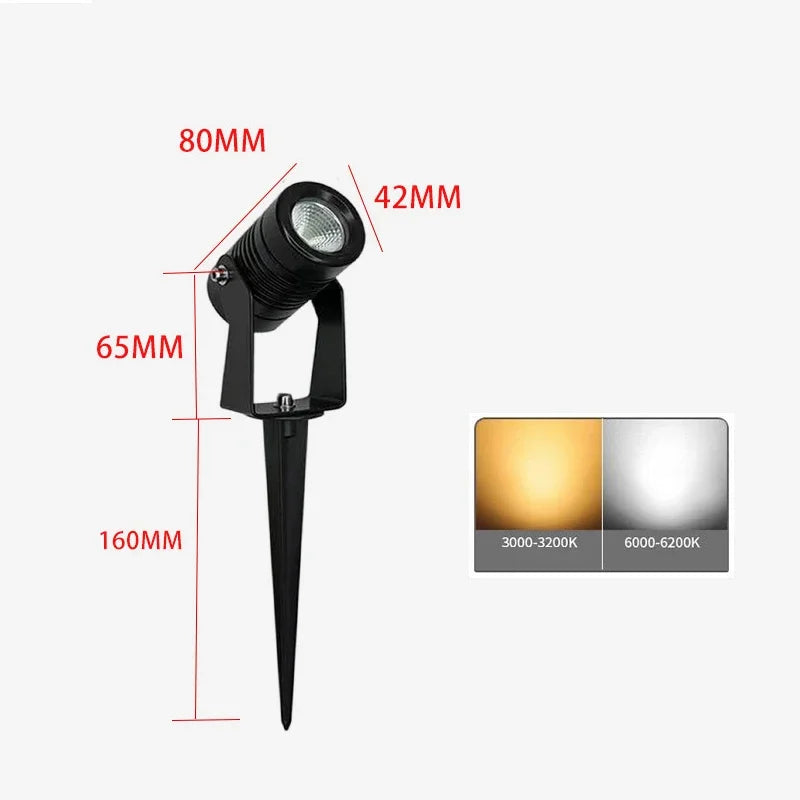 Waterproof Dimmable Outdoor LED Garden Lighting Spike Lawn Lamp Path Spotlights 5W 7W 10W 15W AC220V DC12V 24V for Garden