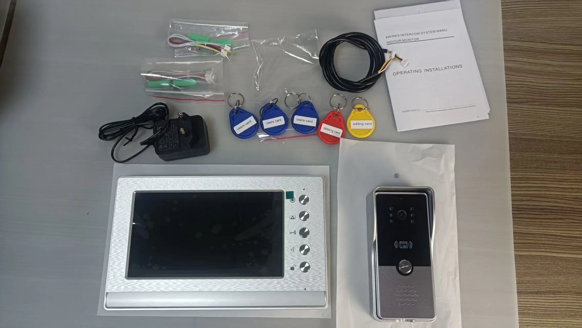 New Apartment Intercom Video Doorbell with RFID Card Unlock 7inch 4 Wired Video Door Phone System unlock 2 door ﻿