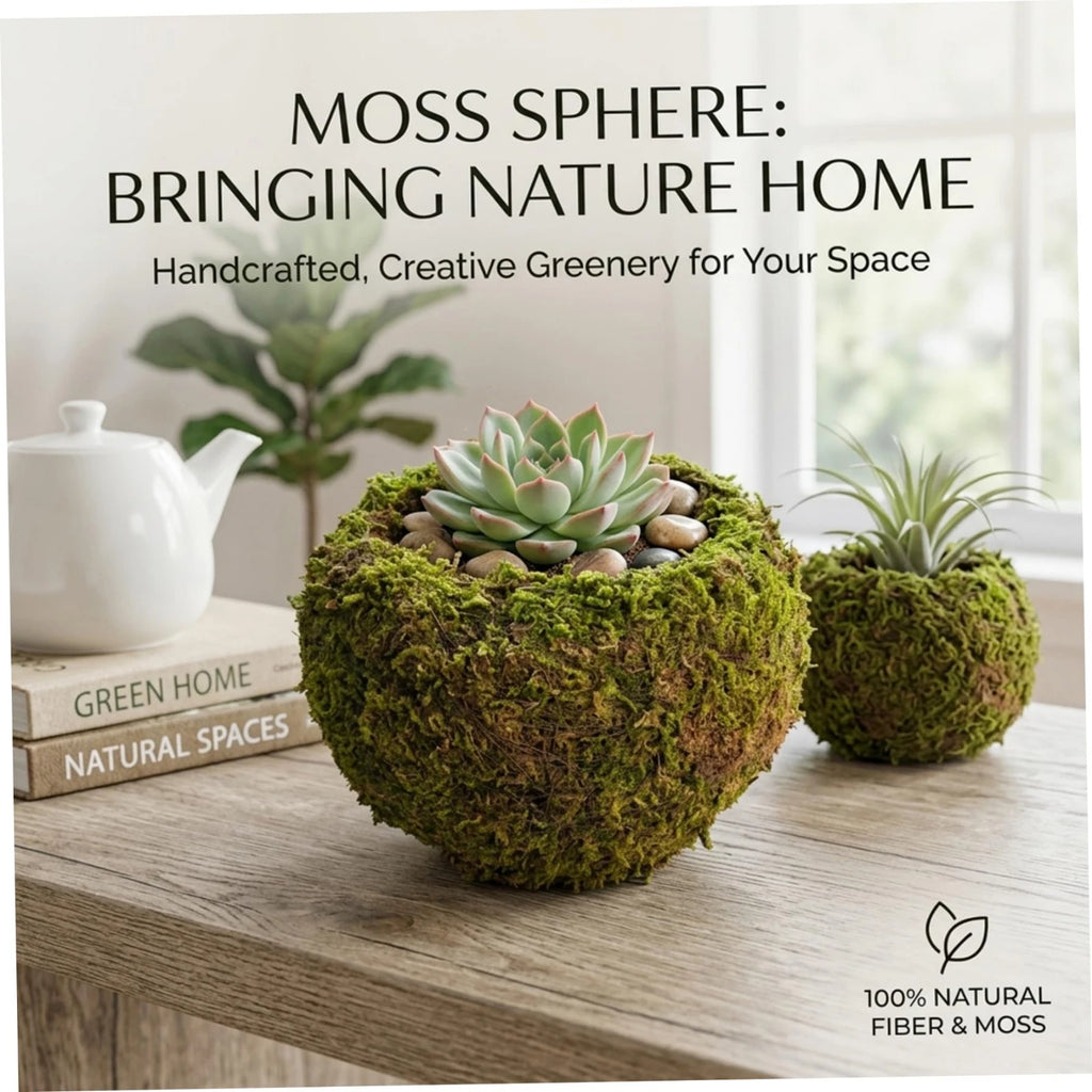 Handmade Moss Ball Planter Large 15cm Artificial Succulent Container Creative Home Gardening Desktop Bonsai Pot
