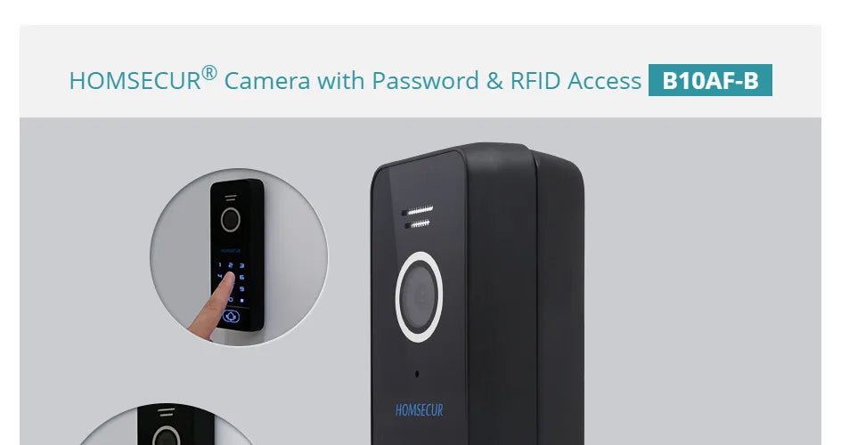 4 Wire Waterproof Doorbell Camera B10AF-B Password RFID Access for HOMSECUR WIFI FHD 1080P Video Doorphone Intercom