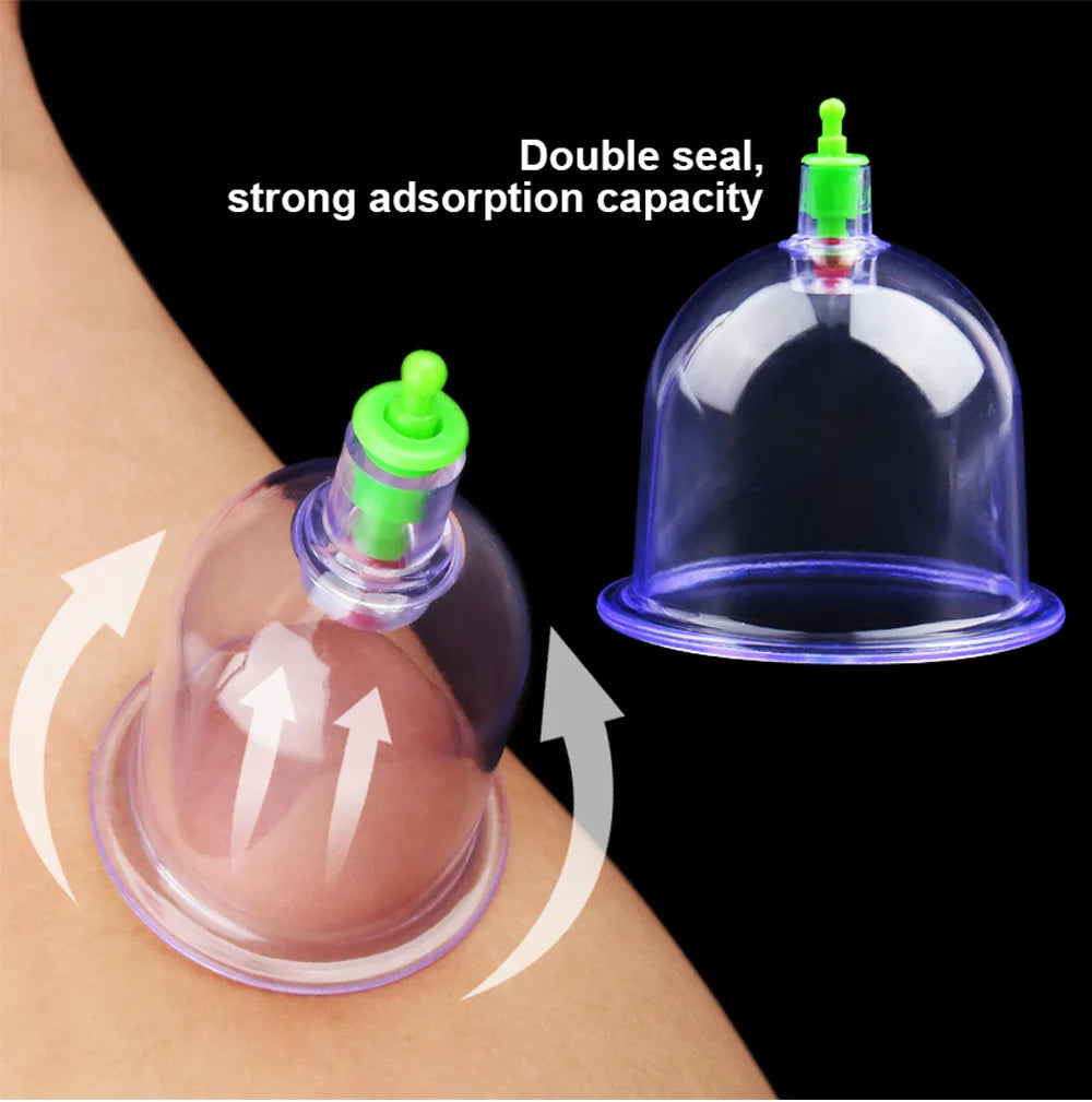 Vacuum Cupping Massage Kit with 6 Suction Cups - Tidesmit Body Shaping Massage Equipment Tidesmit