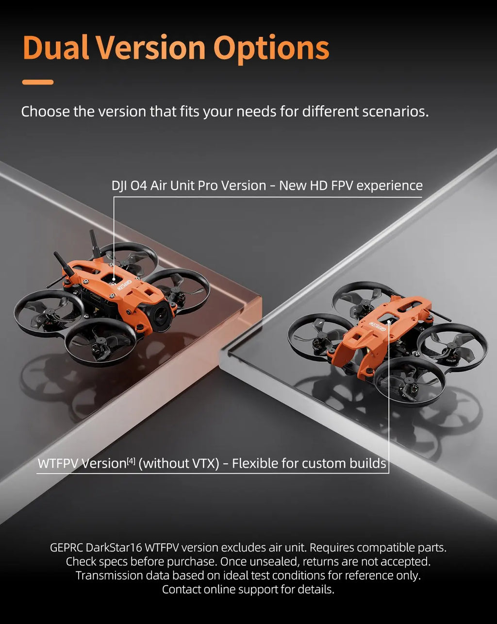 FPV Drone DarkStar16 O4 Pro 2S TinyWhoop ELRS 2.4G by Tidesmit Tidesmit