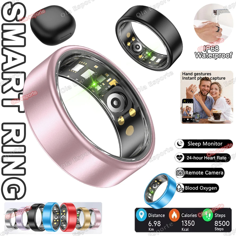 New Various Colors Available Smart Ring Bluetooth Heart Rate Sleep Monitoring Men Women Smartring Waterproof Health Sport Rings