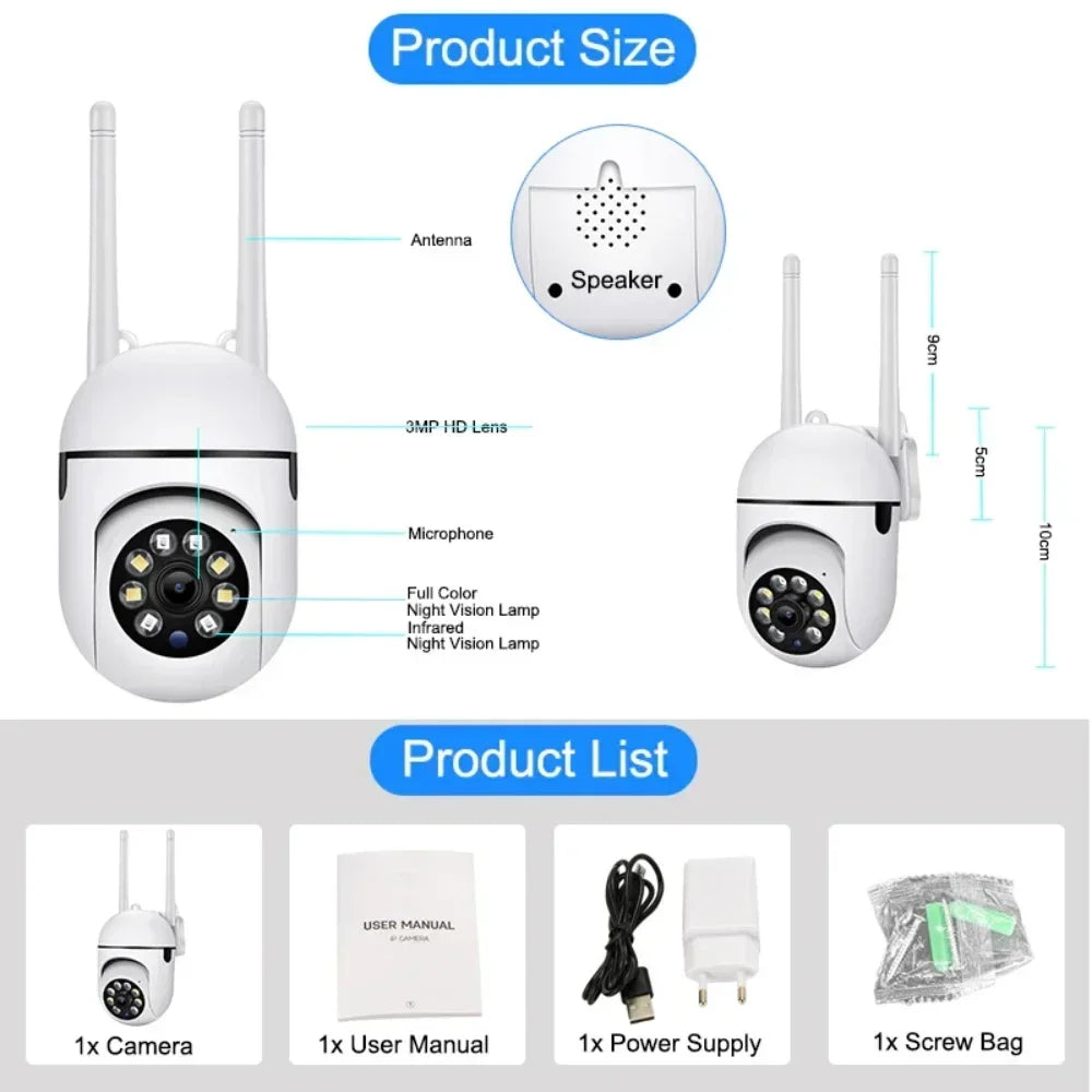 8MP Wireless Security Surveillance Wifi IP Camera AI Human Tracking 2-Way Audio CCTV Camera 4X Zoom Cam Color Night Vision