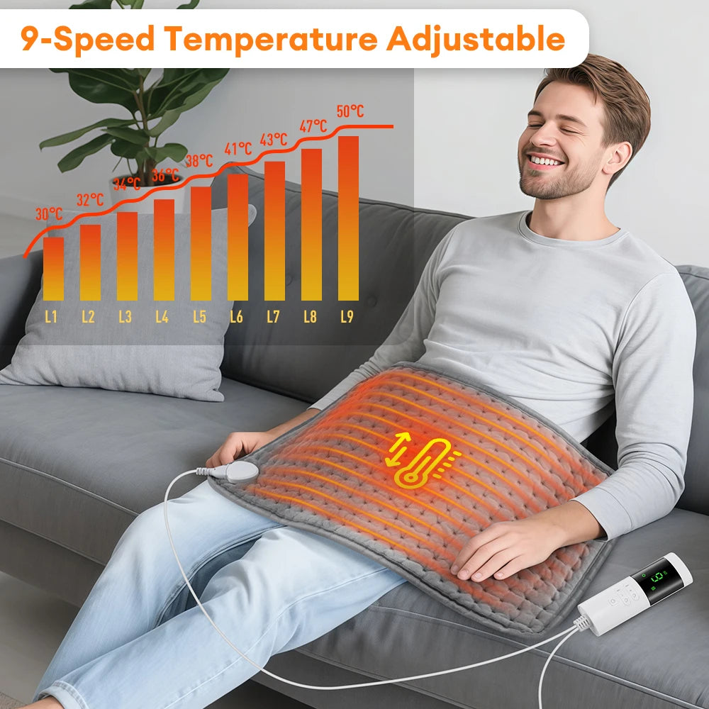 Electric Heating Pad for Neck and Back with 9 Heat Levels - Tidesmit Body Shaping Massage Equipment Tidesmit