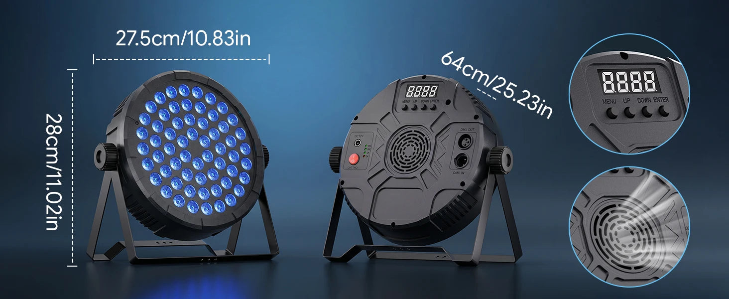 Somspot 4PCS 36W 60LEDs PAR Lights RGB DJ Party Lights Stage Effect Lighting Projector for Bar Disco Concert Wedding Theater