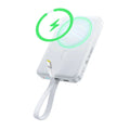 Magnetic 10000mAh Fast Charging Power Bank - PD 30W Travel Battery Built-In USB-C White 10000mAh China Mainland Tidesmit