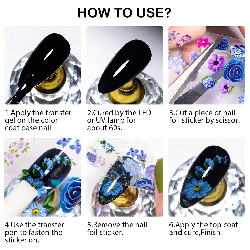 Transfer Foil Nail Gel Polish 7ml - Soak Off UV LED Art Varnish Permanent Makeup Machines Tidesmit