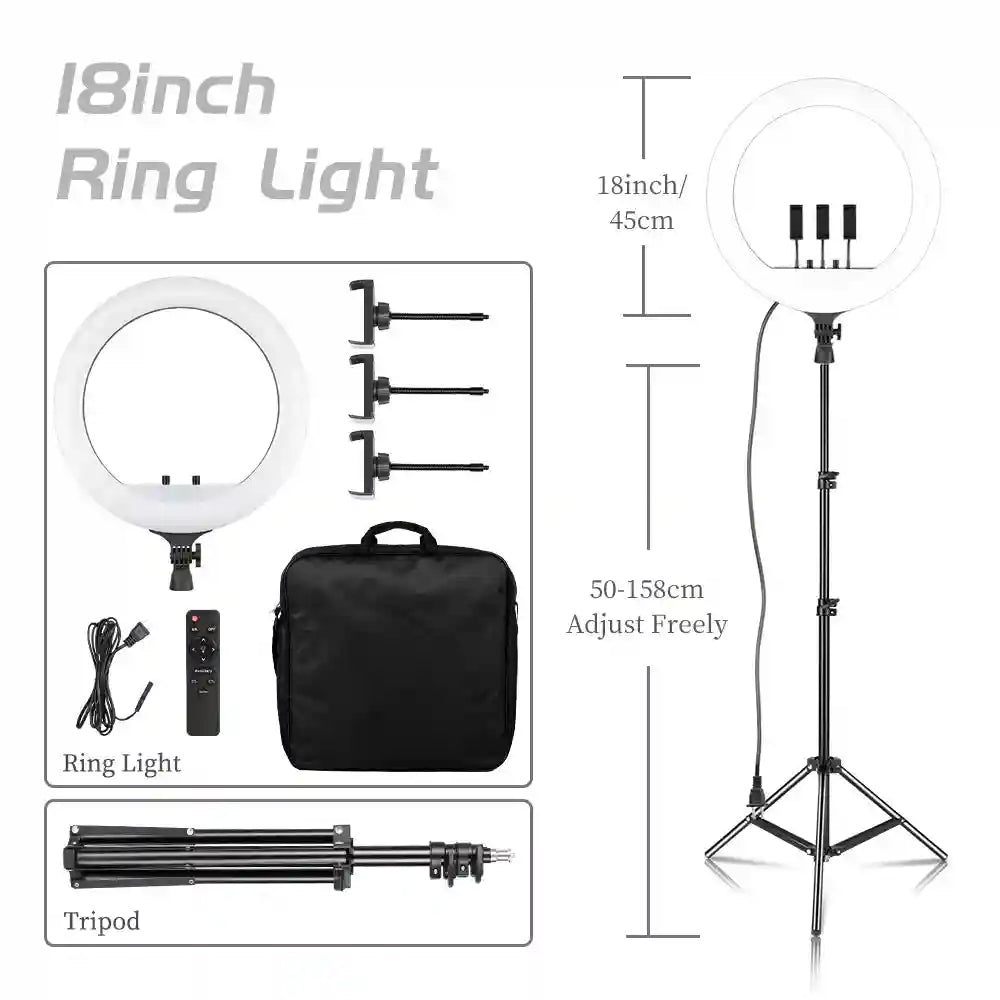 18 Inch LED Ring Light for Content Creation with Remote Control SH-HXD-18E-02 Tidesmit