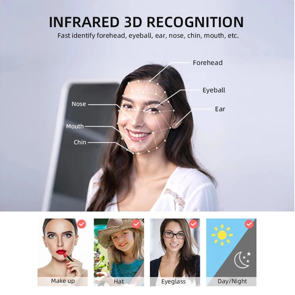 RAYKUBE DF14 Tuya WiFi 3D Face Recognition Digital Fingerprint Lock With Two-way Audio WiFi Camera Video Call APP Remote Unlock