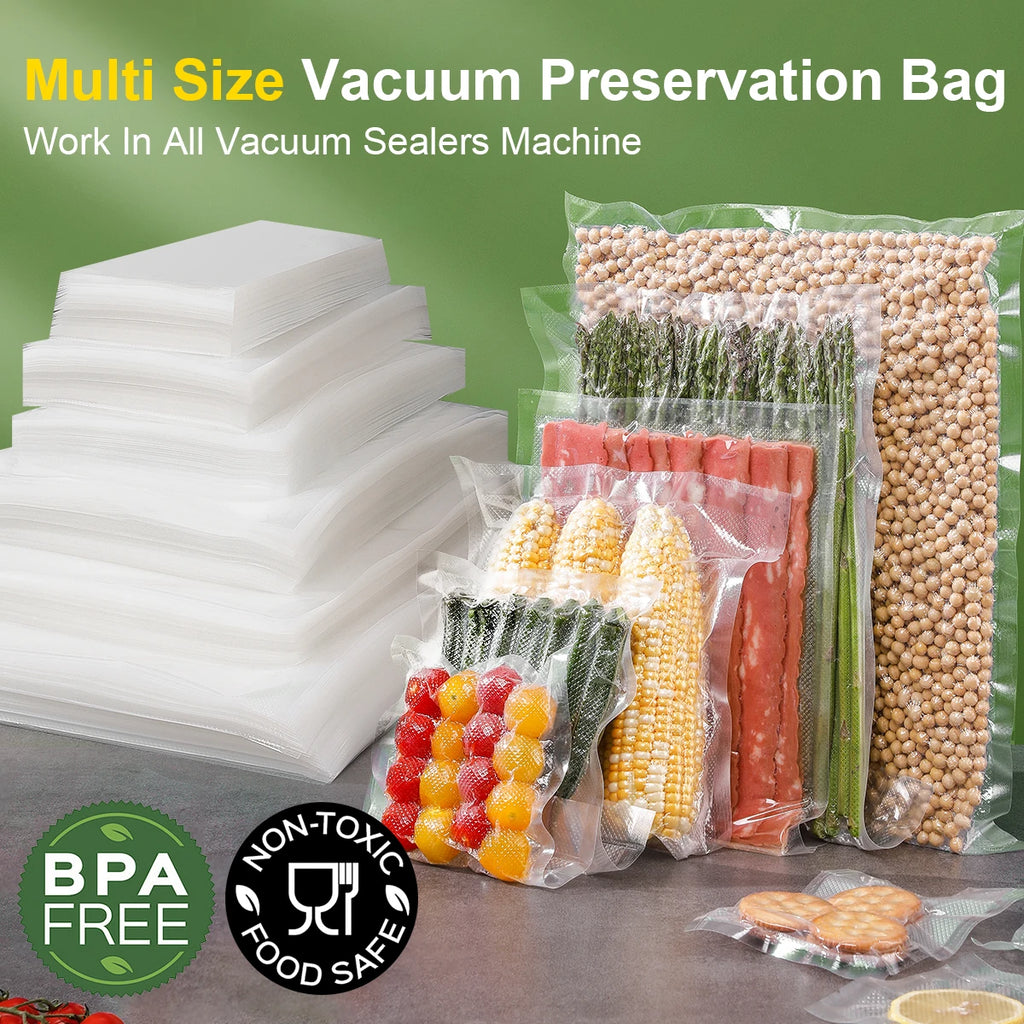 Vacuum Sealed Food Storage Bag Sealer, for Vacuum Preservation Machine, Food Packaging, Freshness Preservation for Kitchen