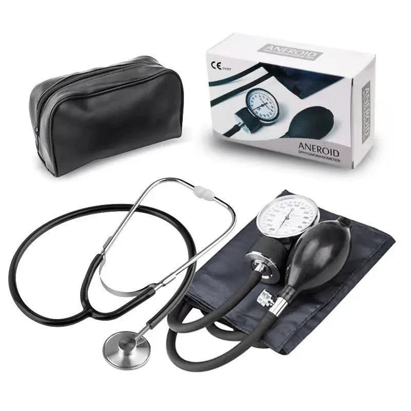 JUSTLANG Manual Blood Pressure Monitor BP Upper Arm Sphygmomanometer  Aneroid Baumanometer Stethoscope with Zipper Bag for Adult