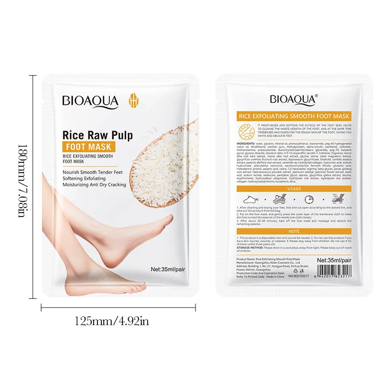 White Rice Foot Mask Moisturizing Exfoliating Treatment - 1-5 Pack Scrubs Treatments Tidesmit