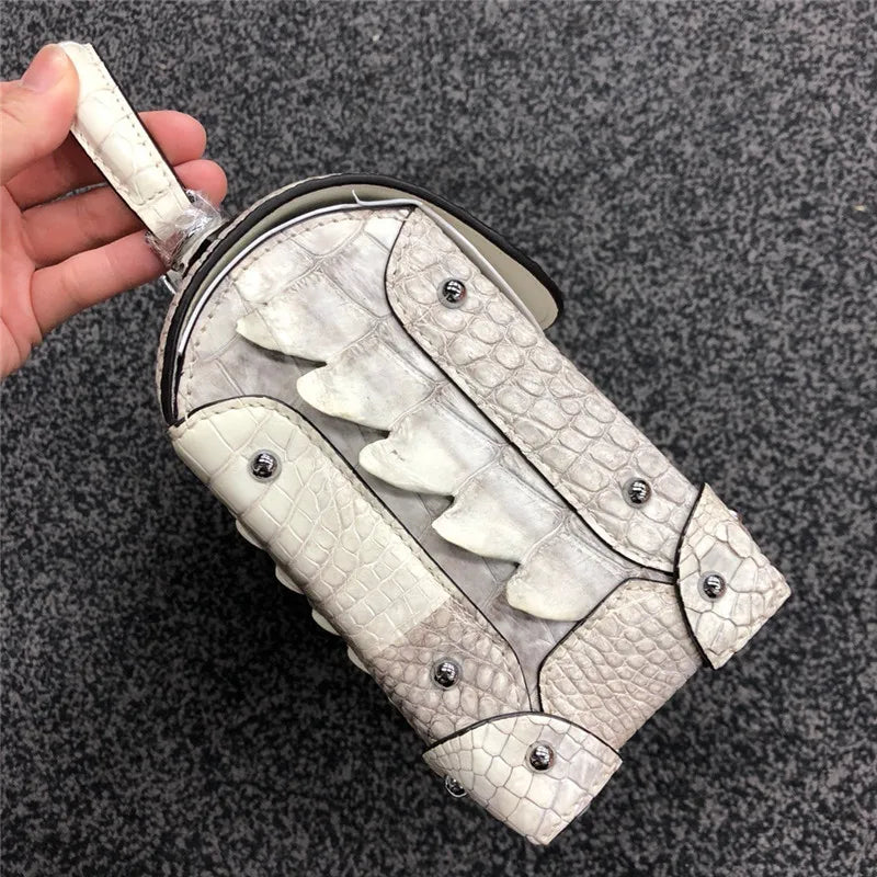 Fashion Design Genuine Crocodile Leather Women Small Purple Purse Authentic Real Leather Lady Female Orange Studs Handbag
