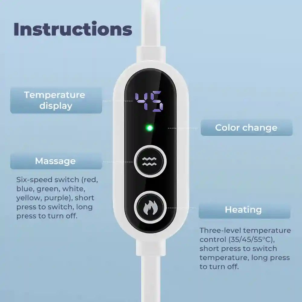 Heated Eye Massager with 3 Temp Levels - Rechargeable Blue Device Eye Massage Instrument Tidesmit