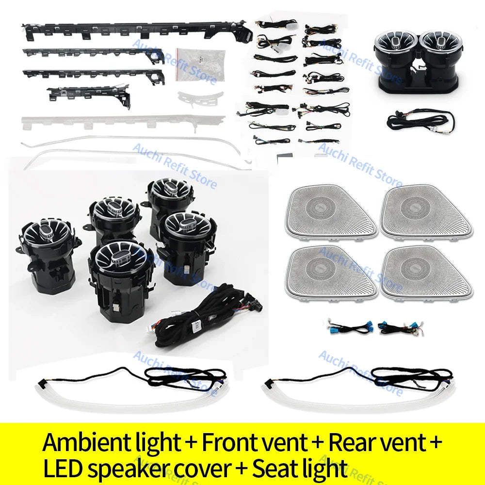 Mercedes Benz 64 Color RGB LED Ambient Air Vent Interior Upgrade Kit W177 W118 Suit 4 CN Tidesmit