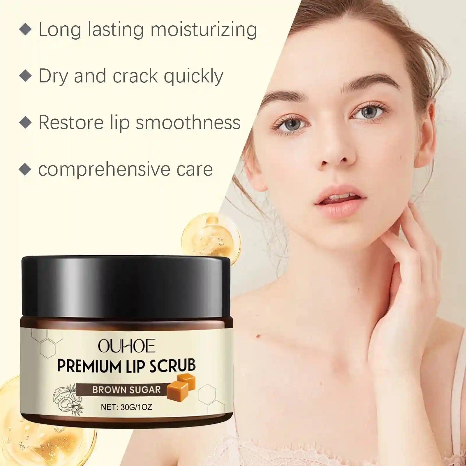 Brown Sugar Lip Scrub - Gentle Exfoliating Lip Treatment (30g) Lip Care Tidesmit
