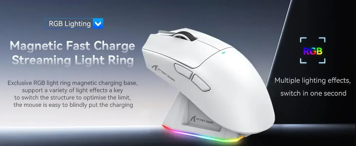 Original Brand ATTACK SHARK X11 Wireless Gaming Mouse Charging Dock PixArt PAW3311 Gaming Sensor, Origin BT/2.4G Wireless/Wired